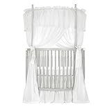 Dream On Me Sophia Posh Circular Crib, Silver Pearl
