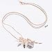 Butterfly Crystal Necklace,Han Shi Luxury Lovely Wings Sweater Long Chain Necklace Jewelry (Gold, L)
