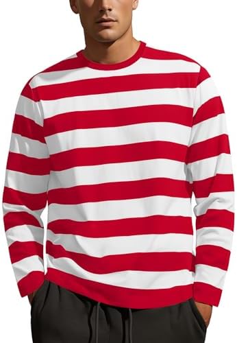 Amazon.com: Funny World Red and White Striped Shirt Long Sleeve