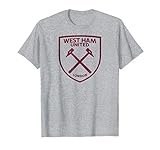 West Ham United Maroon Crest T-Shirt Heather Grey