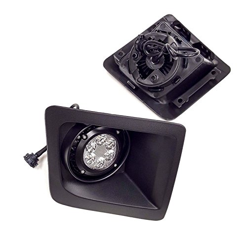 LEDIN For 2014-2015 GMC Sierra with Built-in LED Front Bumper Clear Fog Driving Lights Bezel Pair