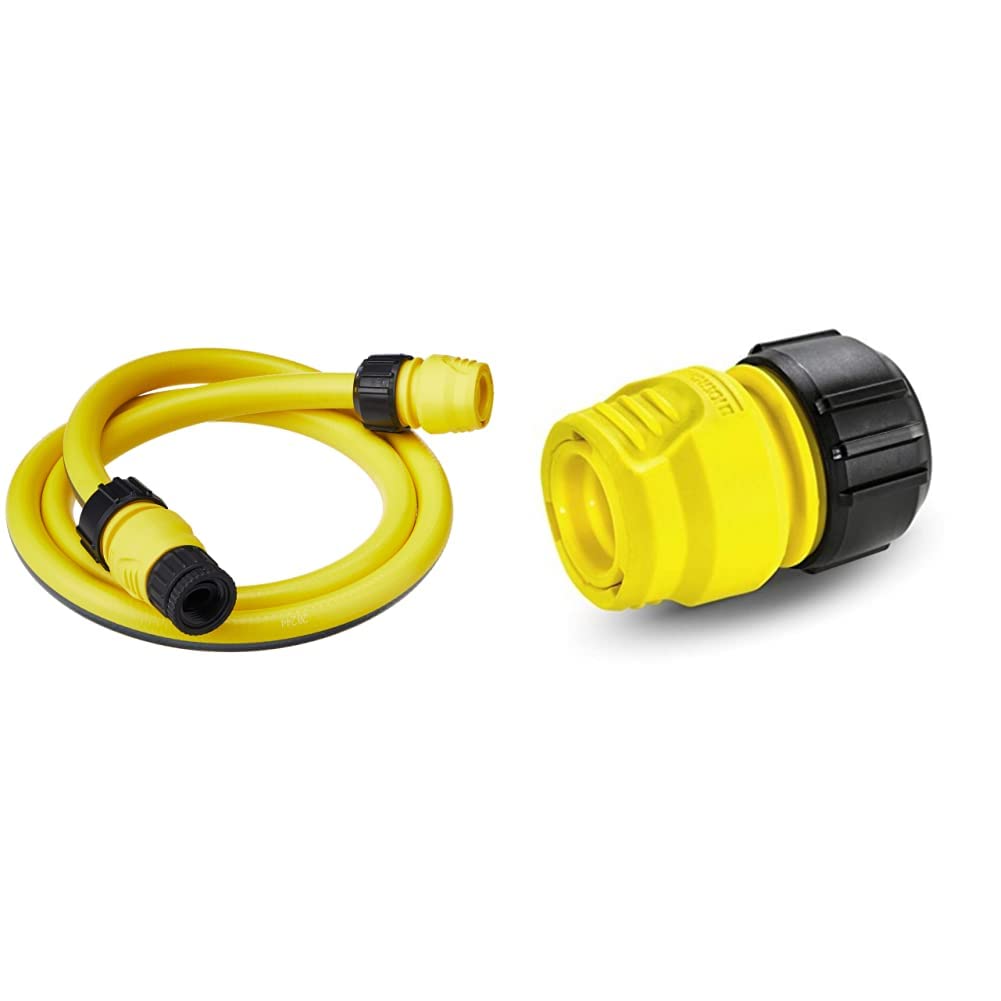 Karcher (26451220) 1.5m Hose Connection Set with Connectors & 2.645-191.0 6.5 x 3.3 x 4.5 cm Universal Hose Connector - Yellow/Black