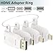 Universal HDMI Adapter Ring. FOINNEX USB C/DP/Mini DP/Mini HDMI to HDMI Converter with Secure Loop-White