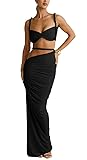Wuitrie Sexy Two Piece Skirt Set for Women Summer