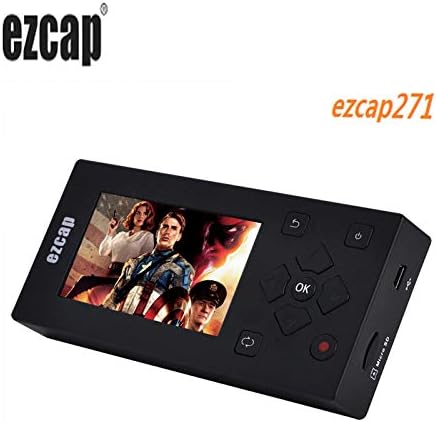 EZCAP271 8GB AV Recorder Audio Video Capture Box Converter CVBS DVD Player VHS Hi8 Camcorder Tapes to MP3 MP4 Format Playback on HDMI TV