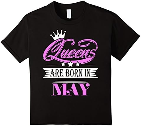 unisex-child T-Shirt QUEENS ARE BORN IN MAY 6 Black
