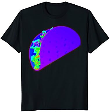 Mens EDM Electronic Dance Techno Neon Taco Rave T-Shirt XL Black
