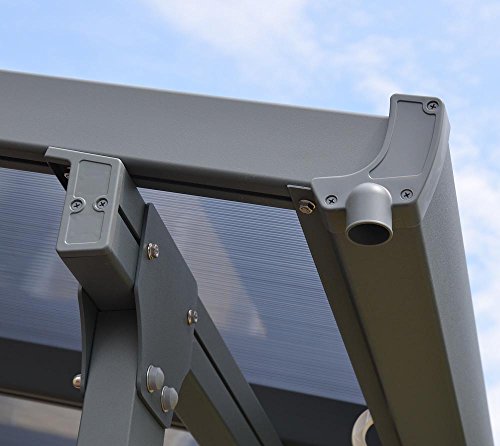 Hochwertige Aluminium Terrassenüberdachung, Terrassendach 300x851 cm (TxB) - grau – Bild 5