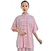 ZooBoo Unisex Cotton Blend Short Sleeves Tai Chi Suit Morning Exercise Uniform Kung Fu Clothing