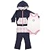 Yoga Sprout Baby-Boys 3 Piece Hoodie Bodysuit and Pant Set, Ornamental, 3-6 Months