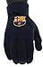 FC Barcelona Black Gloves - Knitted Adult Size - Black - Great for Men, Women and Kids - One Size Fits Most - FC Barcelona Soccer Fan Gear