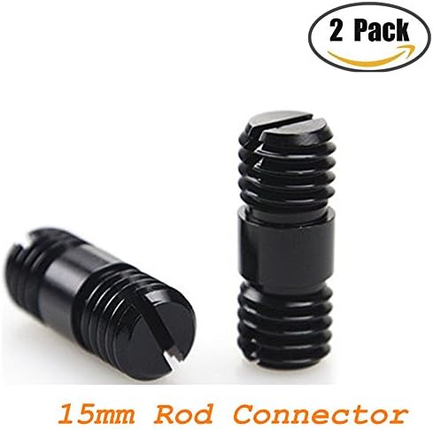 Ablerv 15mm Rail Rod Connector with M121.75H7 Thread for 15mm Aluminum Alloy Rods with M12(12mm)1.75H7 Thread - 2 Pack