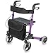 HealthSmart Walker Rollator with Seat and Backrest, FSA HSA Eligible, Adjustable Handle Height, Storage Bag and a Durable Lightweight Frame That Easily Folds While Supporting up to 300 pounds