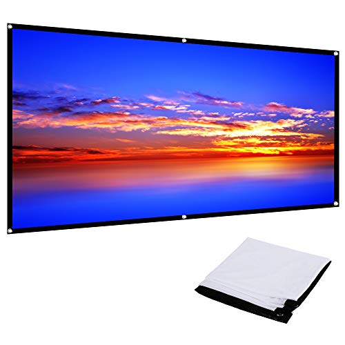 TOPTRO Projector Screen 100 inch,Portable Projector Screen with 16:9 HD 4K Screen for School Home Theatre Cinema, Foldable Projector Screen, Larger Matte White Widescreen