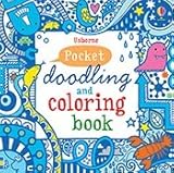 Paperback Pocket Doodling and Coloring Book-blue Book