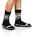 Mens Slipper Fuzzy Socks Fluffy Cozy Soft Warm Winter Fleece Lined Sherpa Comfy Thick Christmas Thermal Socks With Grips (One Pair Black Snowflake)