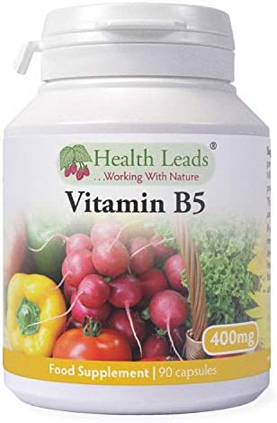 Vitamin B5 (Pantothenic Acid) 400mg x 90 Capsules (Magnesium Stearate Free), 90 count (Pack of 1)