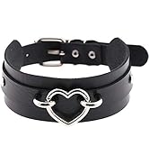MJartoria Gothic Jewelry-Goth PU Leather Choker Necklaces for Women-O-Ring Heart Punk Rock Adjust...