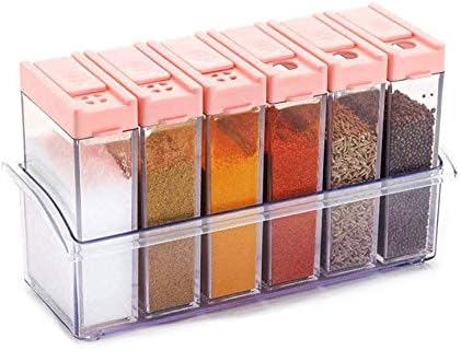 Dwarkesh Spice Jar 6 Pcs Set, Cereal Dispenser Easy Flow Storage, Idle for Kitchen- Storage Box Container