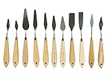 CONDA 11 Piece Stainless Steel Spatula Palette Knife Palette Knife Painting Wood Handle