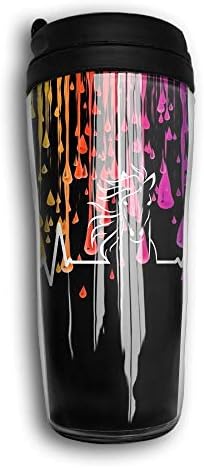 Horse Heartbeat Curved Coffee Cup Travel Mug 12 Oz