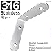 LuckIn Corner Brackets 2 Inch, 10-Pack L Brackets for Shelves, Wood, Furniture, 304 Stainless Steel Corner Brace with Screws