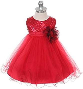 fordbox Popular Mesh Flower Girl Dress Infant Toddler Little Girl Red Infant10