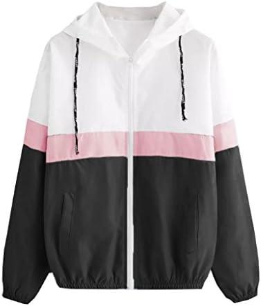 Winter Spring Blouse,2019 Morecome Women Long Sleeve Stripe Patchwork Thin Sweatshirt Hooded Zipper Sport Coat with Pocket