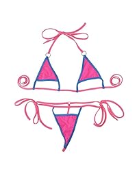 Deer Mum traje de baño sexy con cuello halter, con microbikini hueco, 2 piezas