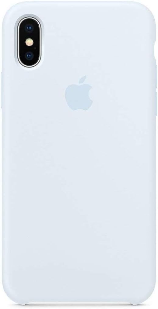 John Compatible for iPhone X Case, Liquid Silicone Case Soft Microfiber Cloth Lining Cushion Compatible with iPhone X (5.8") (Sky Blue)