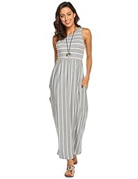 Hount Maxi vestido a rayas, con bolsillos, para dama