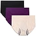 Innersy Women's 3 Pack Ultra Soft Postpartum Menstrual Period Protective Cotton Panties Underwear (Love Yourself First) (XL, Solid Color 2)