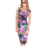 Lady Dress, Misaky Floral Pattern Business Casual Work Party Pencil Dress