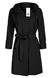 Women Raincoat Packable Front Button Rain Coat Hooded Rain Jacket