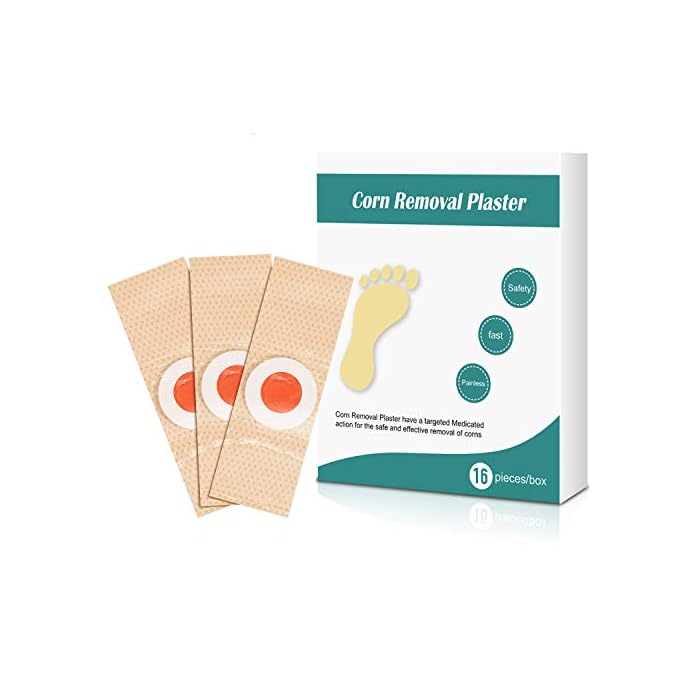 16 Pads Corn Wart Remover Pads, Plantar Wart Remover, Salicylic Acid Wart Removal Bandaids - Toe Corn and Callus Removal for Foot Caring