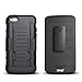 Star Armor Holster Cases Compatible for iPhone 4, iPhone 4S, Dual Layers Kickstand Phone Cover with [Premium HD Screen Protector Included] and Locking Belt Clip (Black)