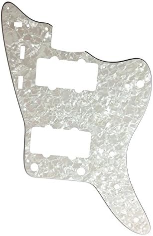 Guitar Pickguard Scratch Plate for JM Guitar Replacement , 4 Ply Pearl Shell or Tortoise (White Pearl)