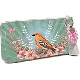 Papaya Art Golden Bird Oilcloth Cosmetic Pouch Make-up Travel Accessory Bag