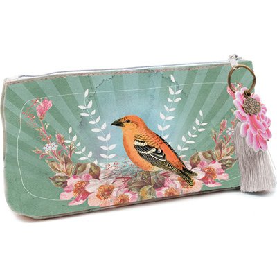Papaya Art Golden Bird Oilcloth Cosmetic Pouch Make-up Travel Accessory Bag