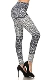 Leggings Depot Ultra Soft Women's Popular Best Printed Fashion Leggings Batch10 (Regular (Size 0-12), Fine China)
