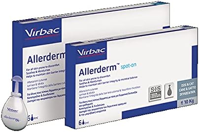 Virbac Allerderm Spot On for Small Dogs Cats under 20 lbs (6 pipettes of 2 ml)