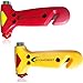 Car Safety Hammer, Window Breaker and Seatbelt Cutter. Pack of 2. Comes With Dashboard Mat