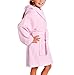 Turkish Hooded Terry Kids Bathrobes Boys and Girls (Pink, Large)