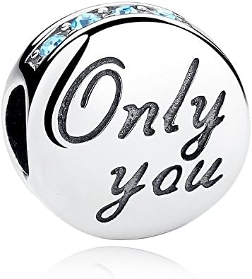 Friendship BFF Bead Charm "Only You" Bead Charms Birthstone Czech Crystal Charms Fit Snake Chain Bracelet