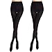 MANZI Lady's Spring and Autumn Black Opaque Superfine Fiber Tights 140 D Size L