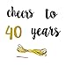 BUSOHA Cheers to 40 Years Gold Glitter Banner Beers for Adult 40th Birthday Party/Wedding Anniversary Decorations Photo Props and Backdrop