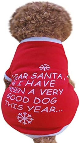 Christmas Pet Clothes,Puppy Pet Dog Clothes Sweatshirts,Challen Printed T-shirt Warm Clothes