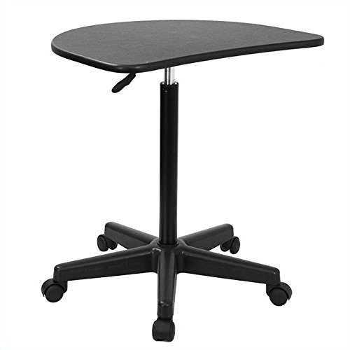Flash Furniture Height Adjustable Mobile Laptop Computer Desk with Black Top