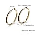 Circle Polished Shiny 18K Gold Plated Black Hoop Earrings