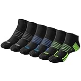 Baleaf Men's 6 Pack Running Athletic Cushion Low Cut Socks 2-2-2,M